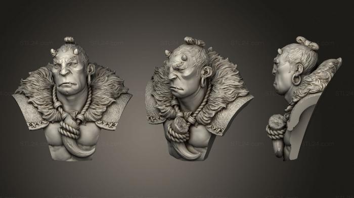 Бюсты монстры и герои (Суру 2, BUSTH_1725) 3D модель для ЧПУ станка